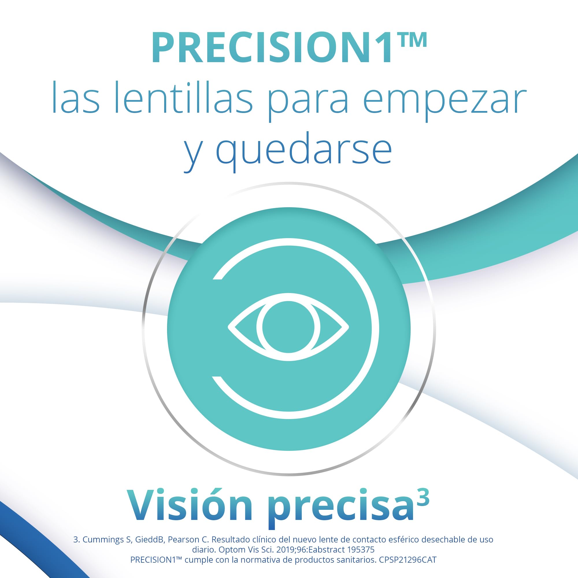 PRECISION1 Lentes de contacto de reemplazo diario, Pack de 30, R 8.3 mm, D 14.2 mm, -3.00 Diopt