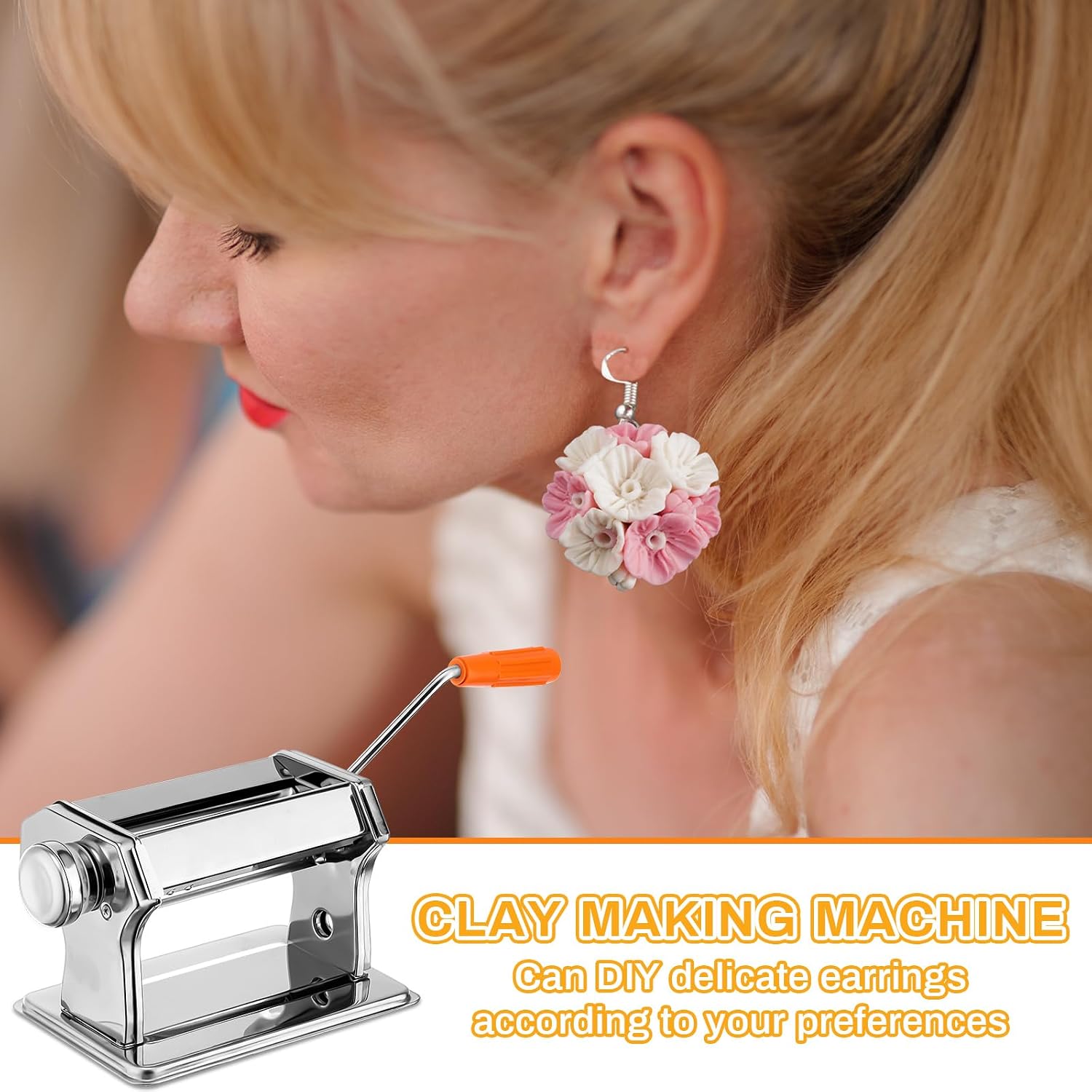 Huquary 2751 Pcs Polymer Clay Cutters for Earrings Making Polymer Clay Press Machine Jewelry Accessories Modeling Clay Sculpting Tools Clay Roller Acrylic Sheet Clay Earring Making Kit for DIY
