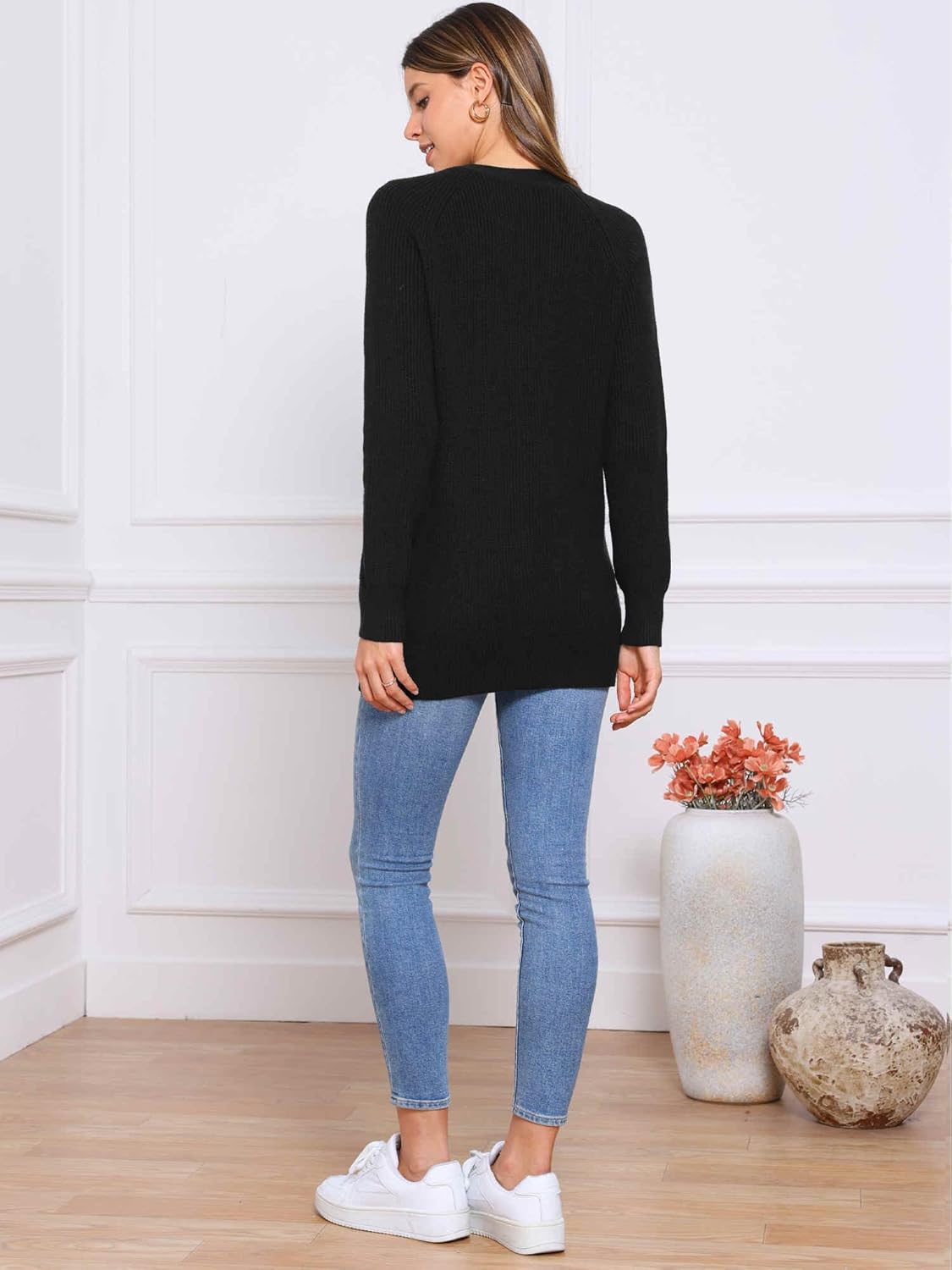 Allegra K Cardigan Sweaters for Women 2025 Fall Fashion Open Front Button Down Pockets Knit Sweater Casual Long Cardigans - Image 2