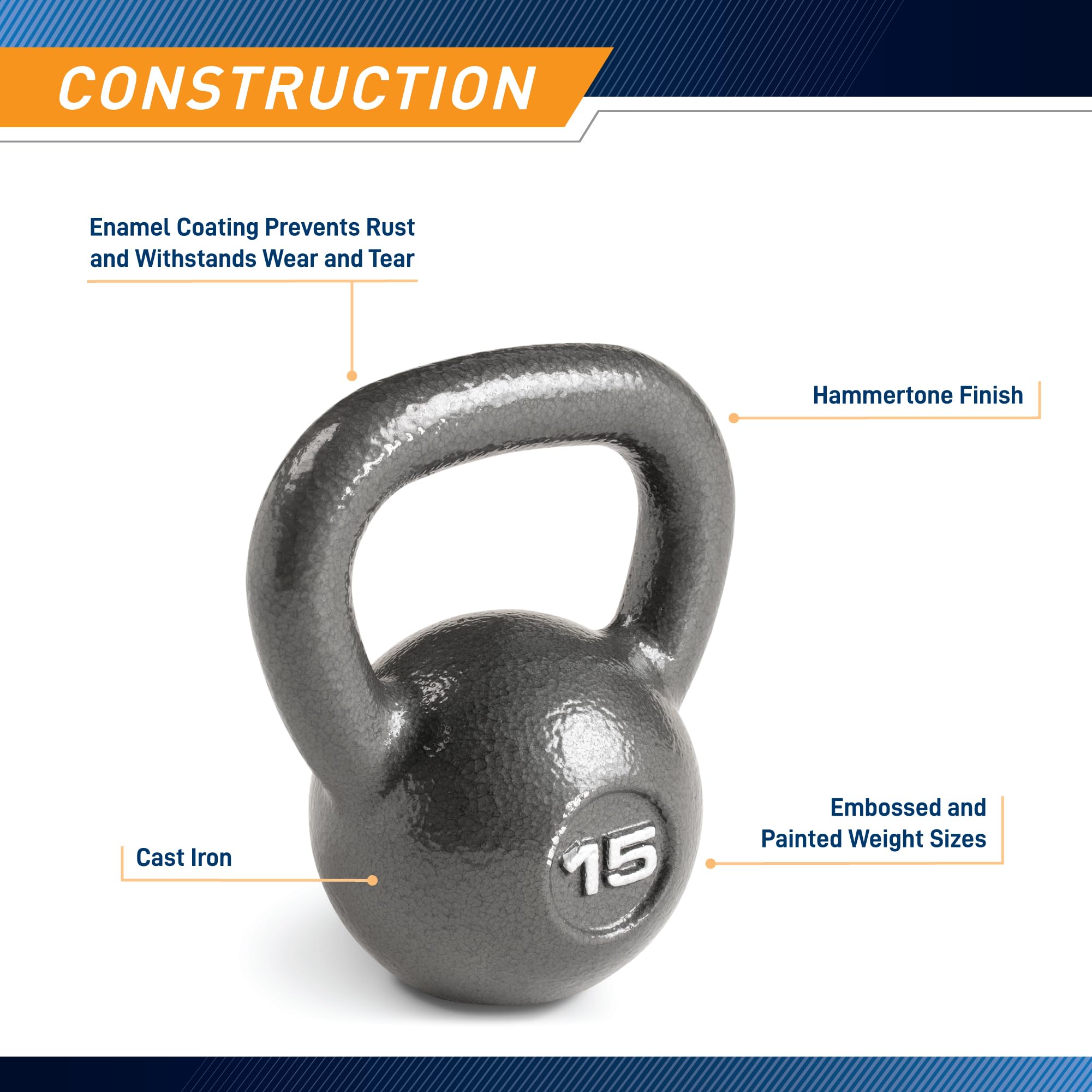 Marcy Hammertone Kettle Bells - Pesi da Allenamento HKB da 10 a 25 kg