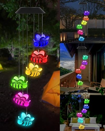 Miniatura 20 de DOUBLEZHE - Campanas de viento solares de mariposa para exteriores, regalos del día de San Valentín para ella, regalos de cumpleaños para mujeres