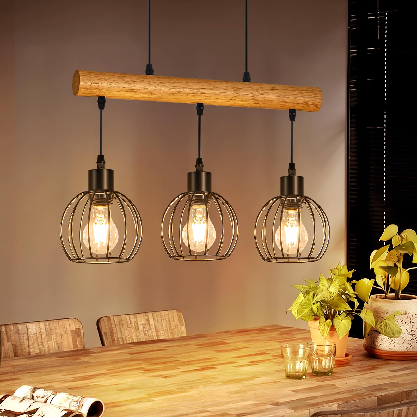 Lámpara colgante vintage para iluminar mesas de comedor y salones 8