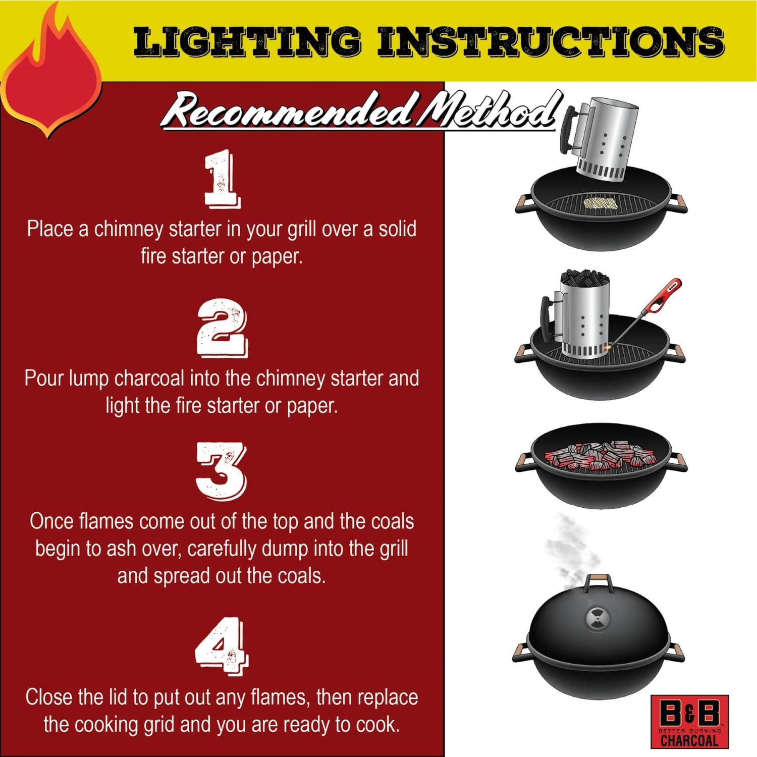 B&B Charcoal + 24 Firelighting Squares | Long-Lasting, Clean-Burning Charcoal Briquets for BBQ, Grilling & Smoking | No Chemicals or Fillers (20lb Oak + Firelights)