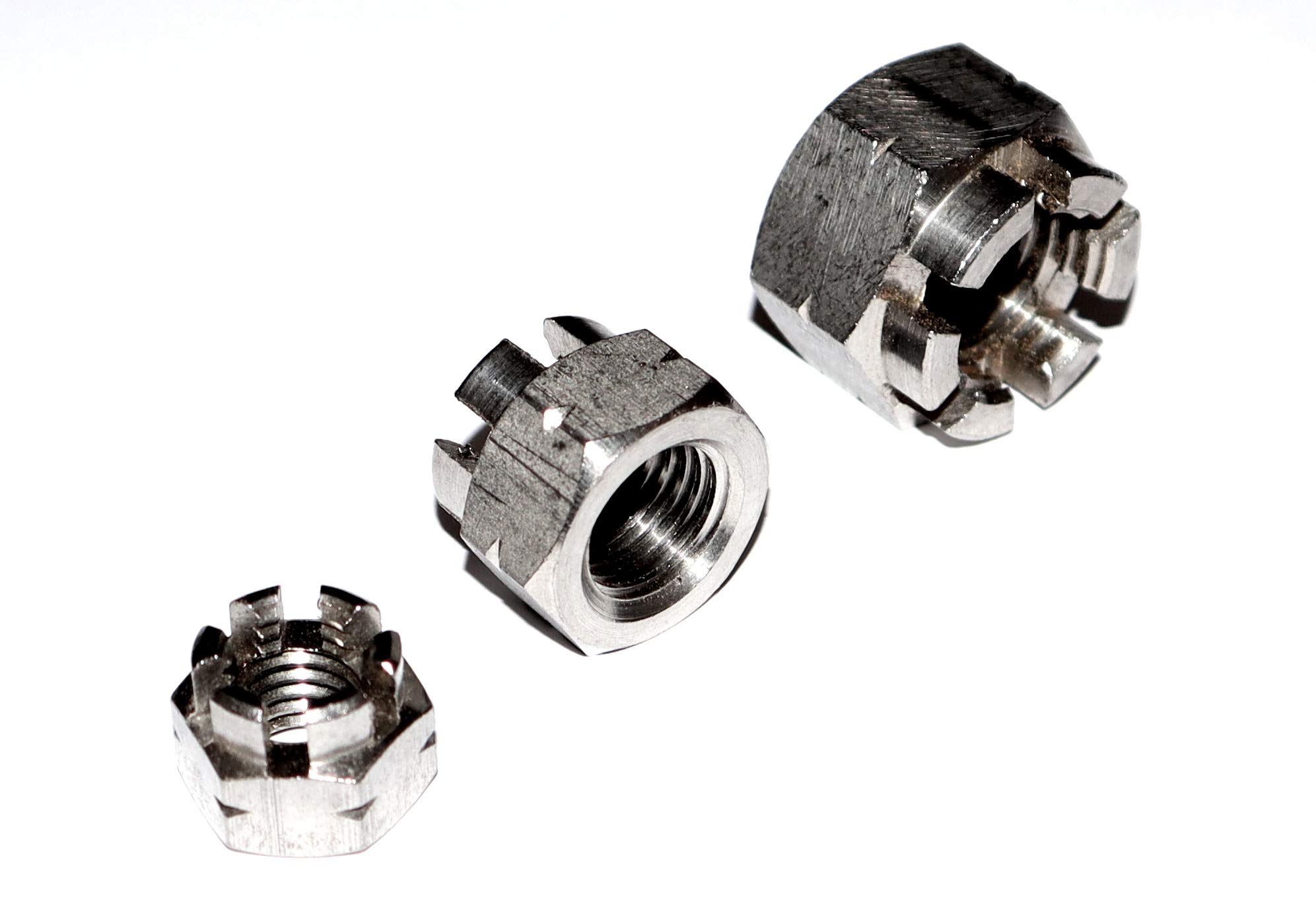 Tuercas de corona DIN 935 M20, acero inoxidable A2 V2A, número de piezas 25 tuercas hexagonales con corona
