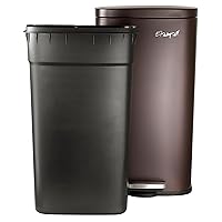 Vista 15 de Elama Kitchen, Home and Office Versatile Step Trash/Recycling Bin with Slow Close Mechanism (3 Piece 13 Gallon + 2 x's 1.32 Gallons Silver)