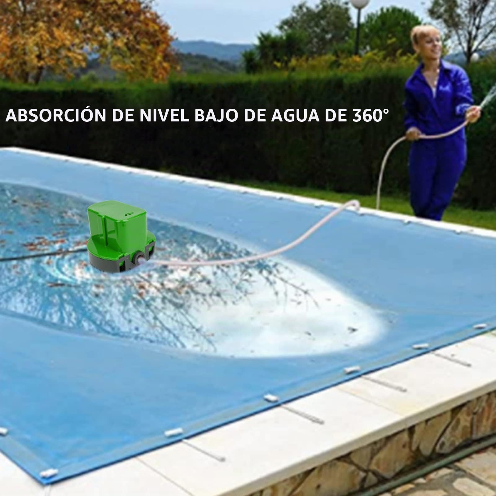 Bomba de Drenaje Automática para Piscina y Cubierta 1200 GPH Bomba de Agua para Desagüe con Función Autoapagado y Protección contra Sobrecalentamiento