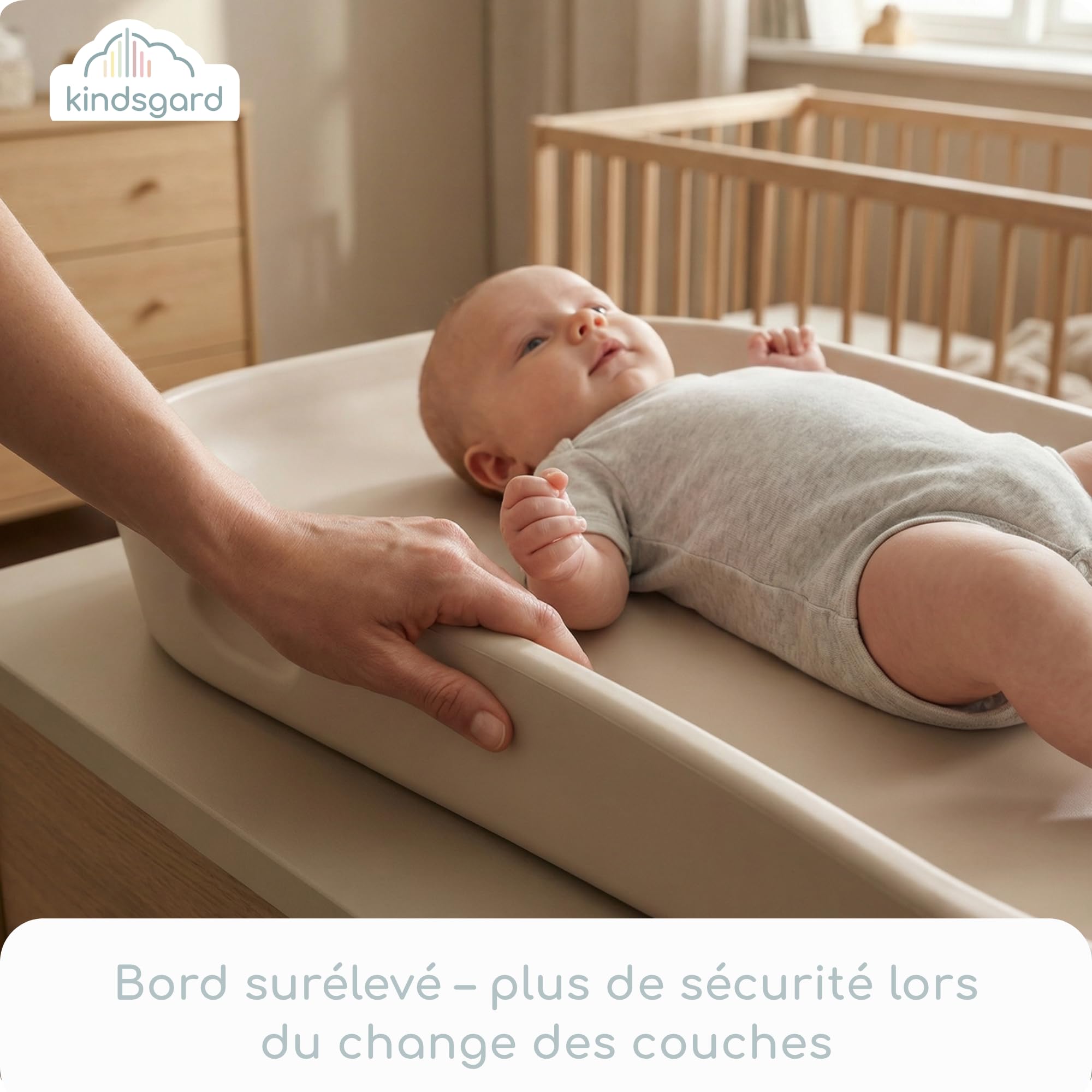 kindsgard Skifte Matelas à langer, doux, en polyuréthane, avec bord surélevé, lavable, hygiénique, sans substances nocives, 68,5 x 48 cm, pour table à langer, commode, machine à laver ou sol, rouge