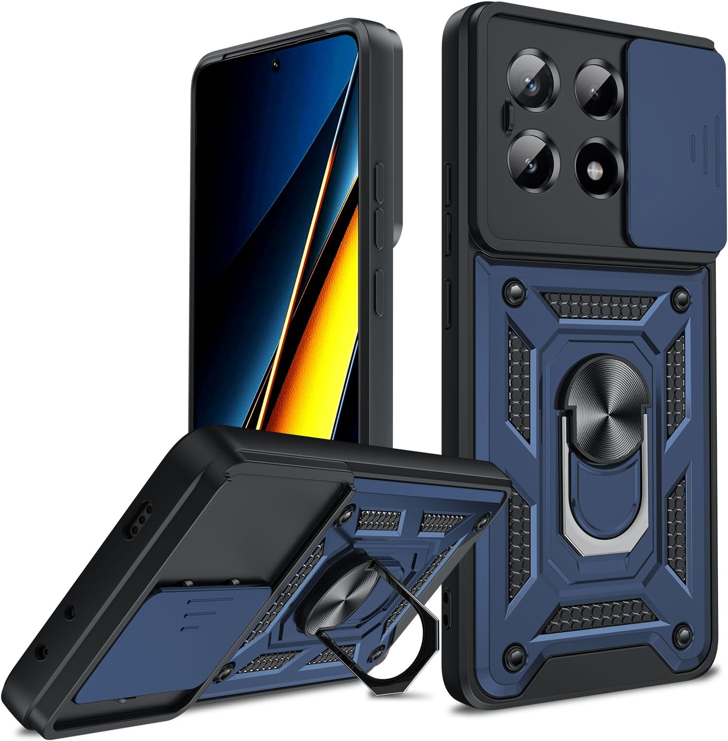 Custodia Portafoglio Per Xiaomi Poco X6 Pro 5G | Pelle Sintetica Con 8 Slot Carte E Cerniera | Include Vetro Temperato E Cinturino