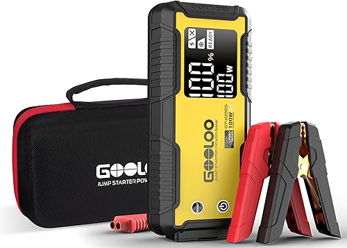GOOLOO GT4000S Arrancador de arranque de coche 4000A (motores de gasolina diésel de hasta 10L 12L) y funda portátil de EVA para GT4000S