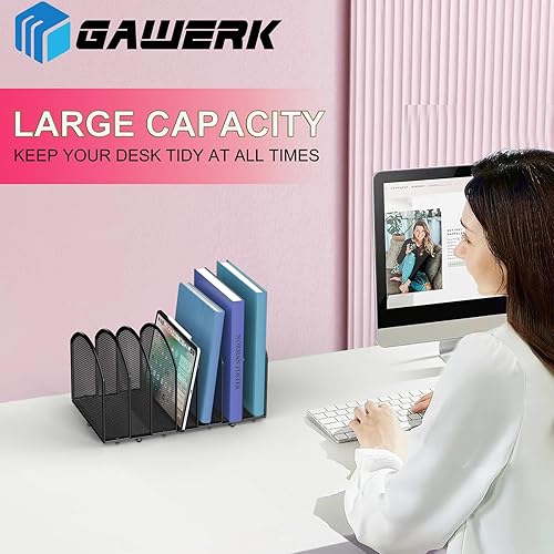 Miniatura 4 de Organizador de archivos de escritorio de 7 secciones, organizador de escritorio de malla, clasificador de archivos, soporte de cartas de
