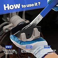 Fitrobust Brake Caliper Compression Tool - 4-in-1 Universal 360° Ratcheting Piston Compressor with Hooks & Gloves for Car Brake Repair