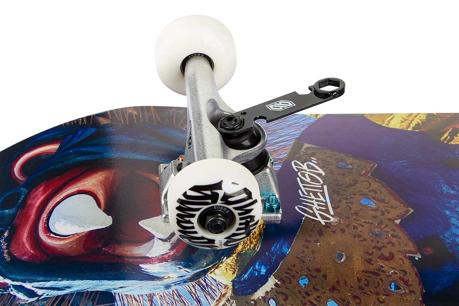 GHETTOBLASTER Skateboard 80 x 20 cm - Skateboard enfant - Skateboard adulte - Skateboard Trick déjà assemblé - Planche en érable 7 couches - Roulements Abec 9 - Roues Skateboard 53 mm