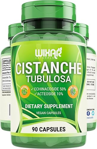 WIXAR NATURALS Cápsulas Cistanche Tubulosa - 50% equinacoside y 10% acteósido suplementos energéticos vegetarianos para hombres y mujeres,
