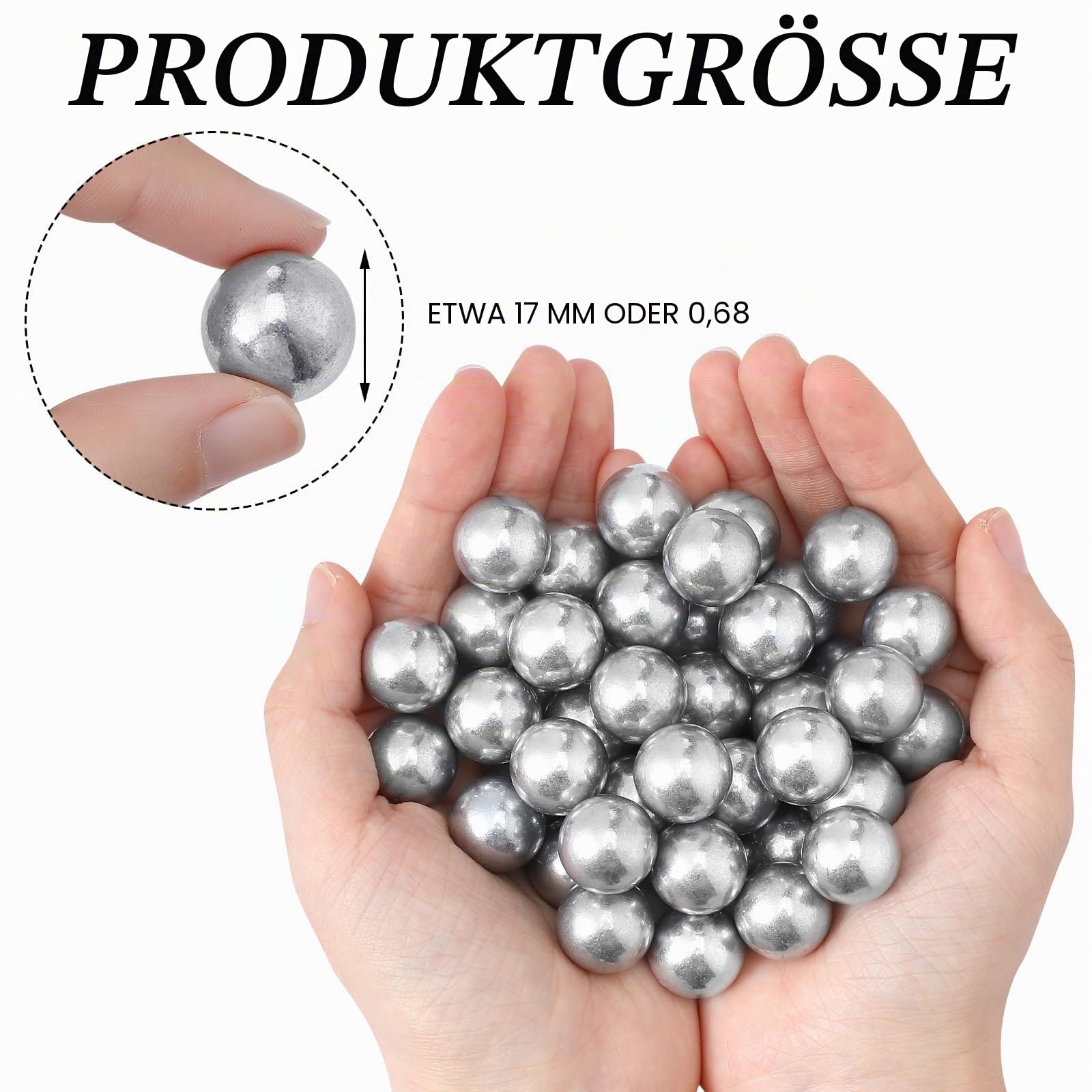 Gisafai 150 Stück 68 Kaliber Aluminium Paintball Munition Übung Paintball Kraftvoll Nicht tödliche Übungsbälle für Schießtraining Übung