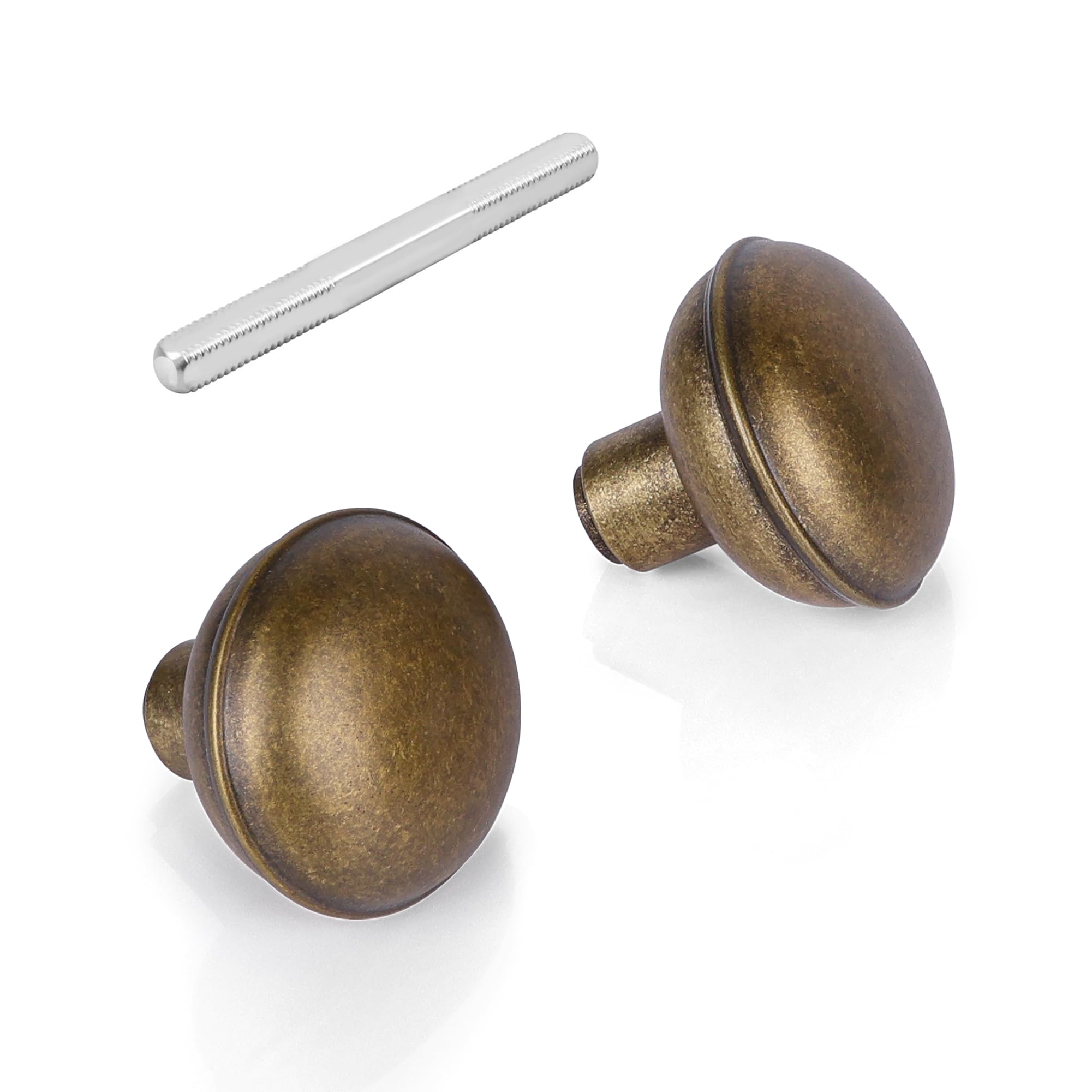 1 Pack Vintage Antique Brass Door Knob Set with Spindle, Vintage Old Style Door Knobs Replacement Set for Mortise Lock Interior Doors