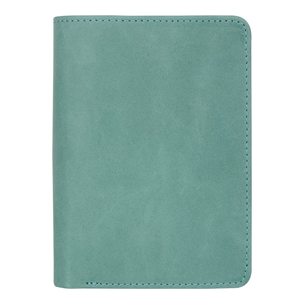 Police Badge Wallet, All Leather, Fits Any Shape Badge with a Pin Back -Turquoise
