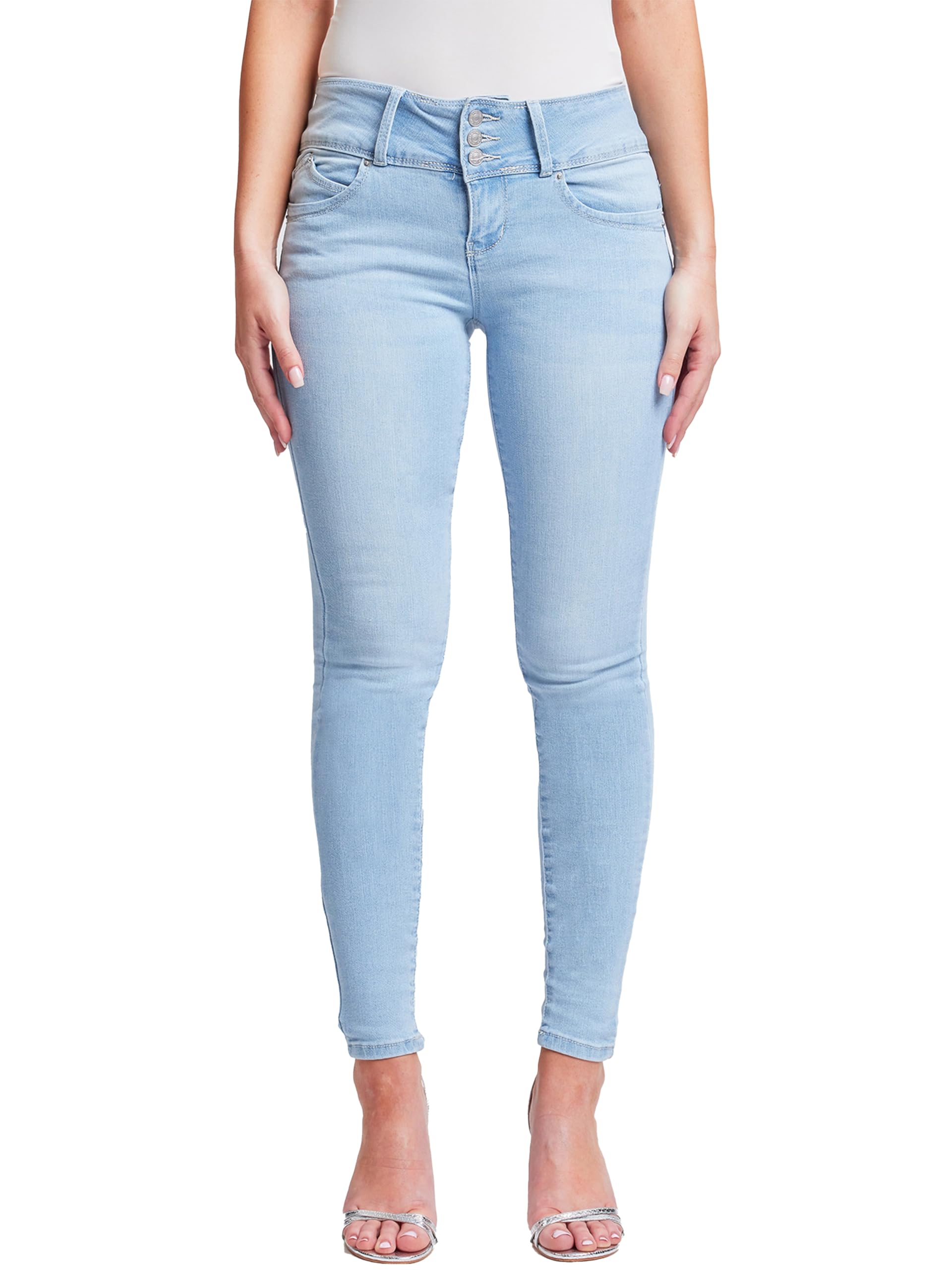 YMI Wannabettabutt 3 Button Mid-Rise Skinny Jean