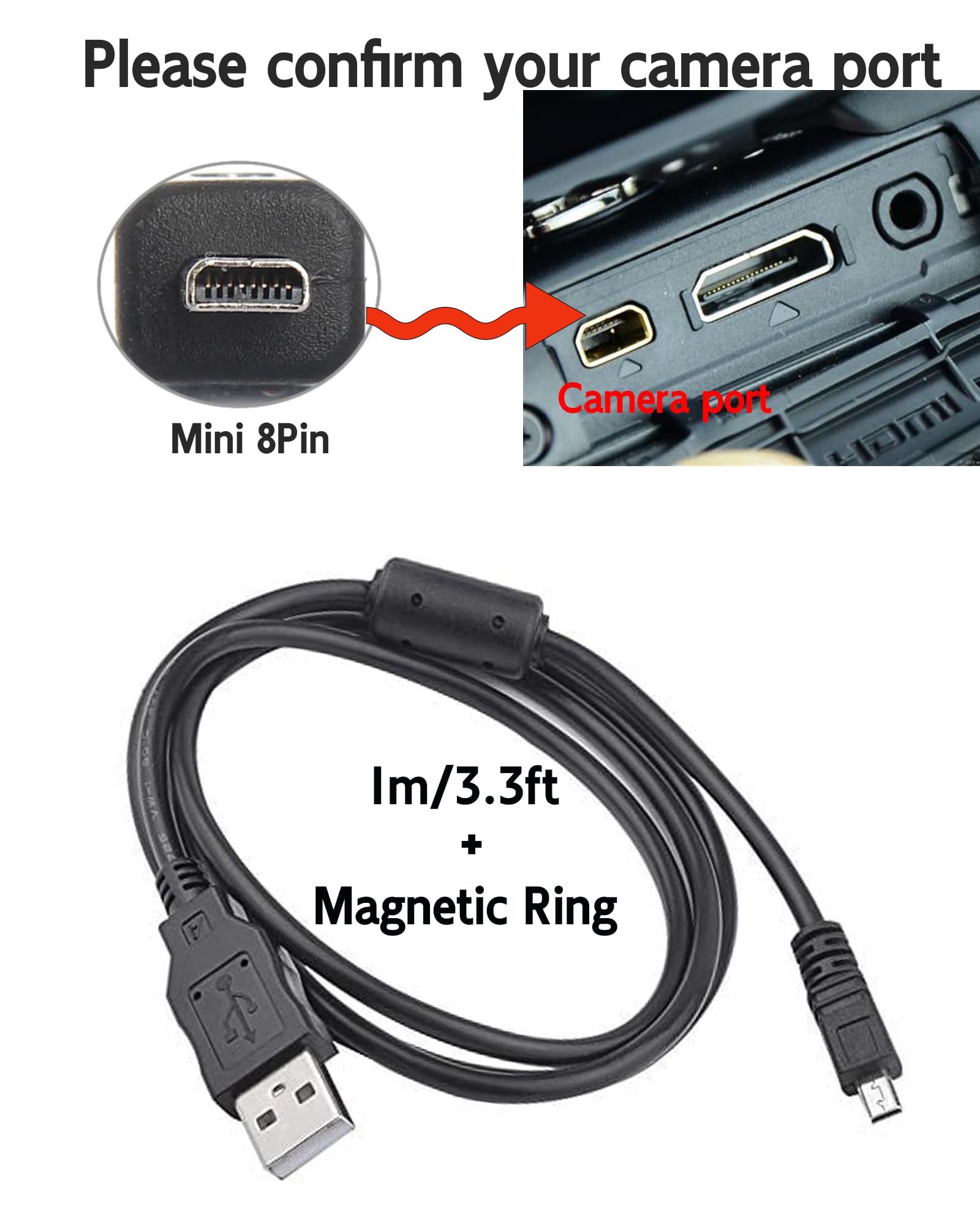 Cavo USB 2.0 Per Fotocamera Fujifilm Finepix XP60 E XP65, Lunghezza 4ft (circa 1,2m). Carica E Sincronizza I Dati!