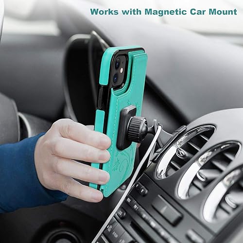 Miniatura 4 de Vaburs Funda compatible con iPhone 11 con tarjetero y diseño de mariposa en relieve, piel sintética de alta calidad, doble botones magnéticos, a