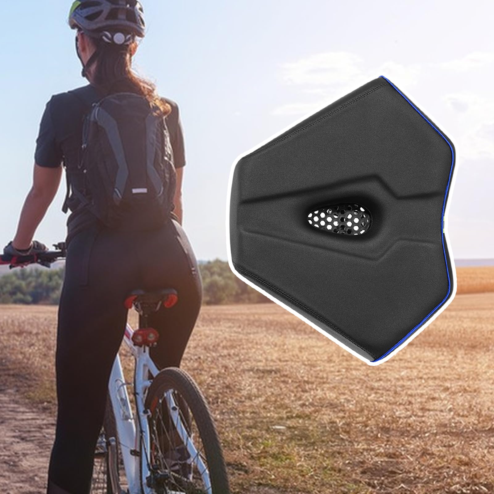 Asiento de bicicleta de carretera | Asiento de bicicleta transpirable y cómodo para mujer - Accesorios de ciclismo gruesos ergonómicos para montar al aire libre, viajes, viajes de excursión