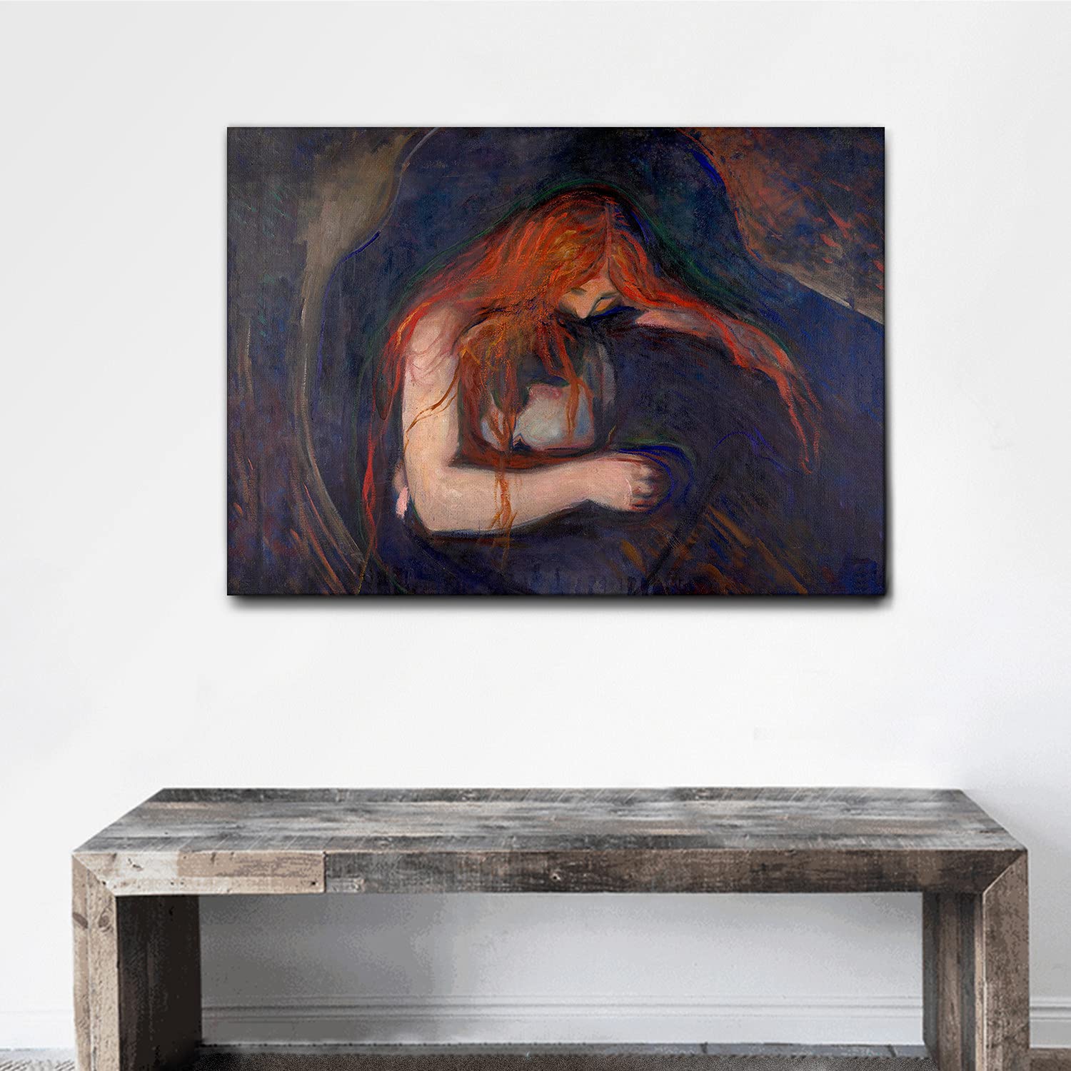 Giallobus - Quadro - Edvard Munch - Vampiro - Tela canvas - 140x100 - Pronto da appendere - Quadri moderni per la casa