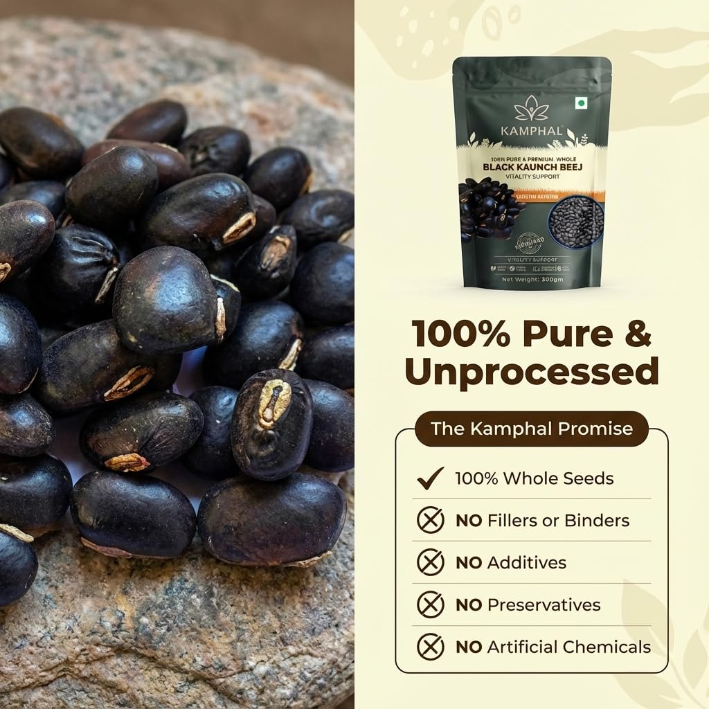 Kaunch Beej 200g | Velvet Beans | Mucuna Pruriens | Ayurvedic Support for Strength, Stamina & Reproductive Health | 100% Pure & Natural — Amazon image 6