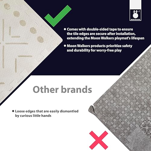 Miniatura 7 de MOON WALKERS Elegantes tapetes de juego bohemios para el suelo (4 x 6 pies), tapete de juego para bebés y niños pequeños, no tóxico, suave, grueso,