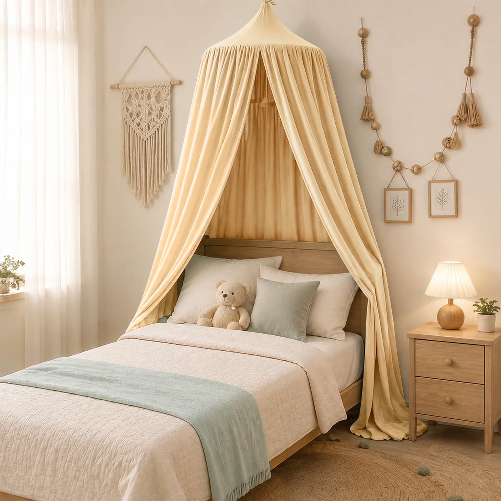 Bocguy Betthimmel Kinderzimmer,Baldachin Riesig Himmel Babybett -Khaki