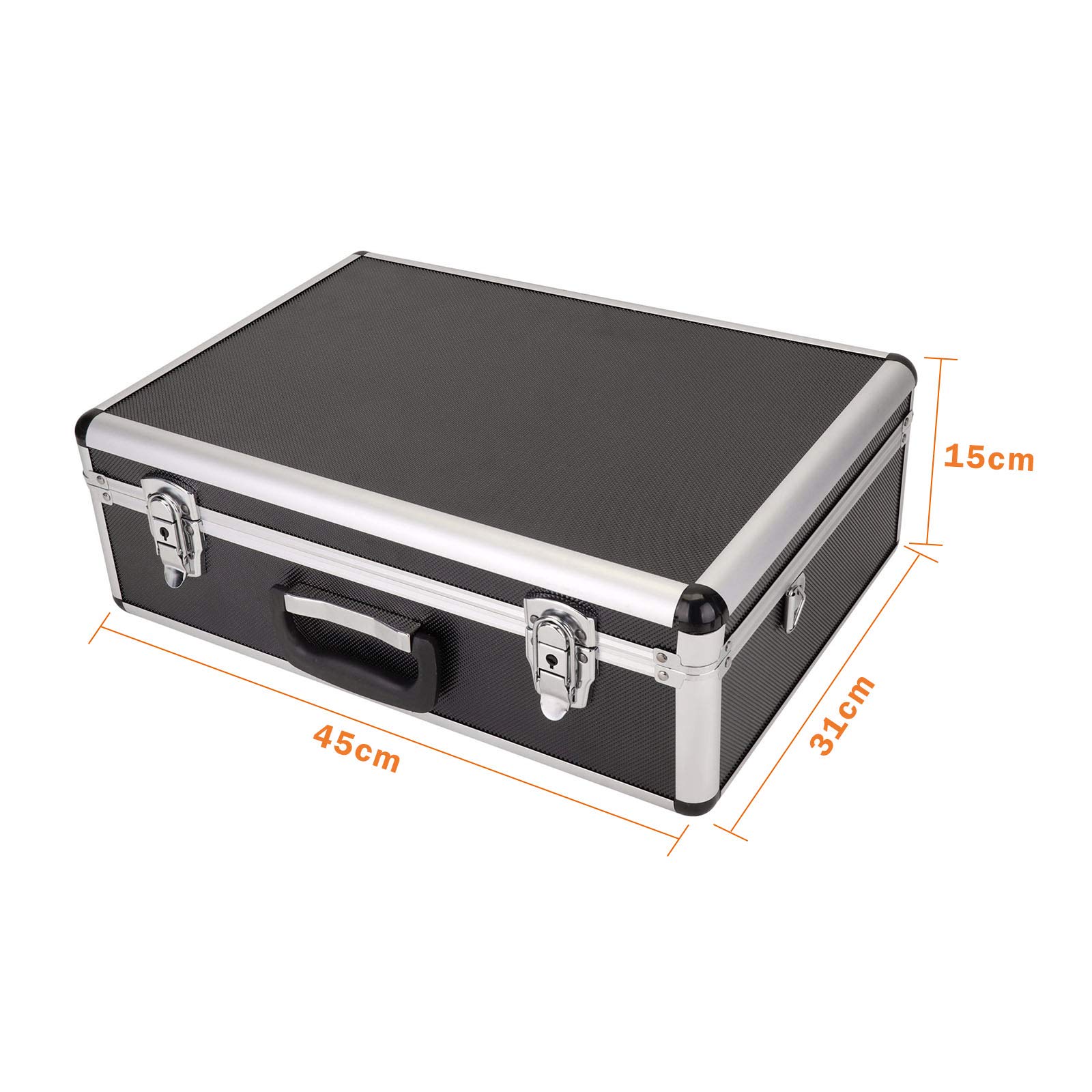 Flight Case Custodia da trasporto con serratura, 18In Flight Case con schiuma imbottita personalizzabile, portatile e bloccabile, contenitore protettivo in alluminio