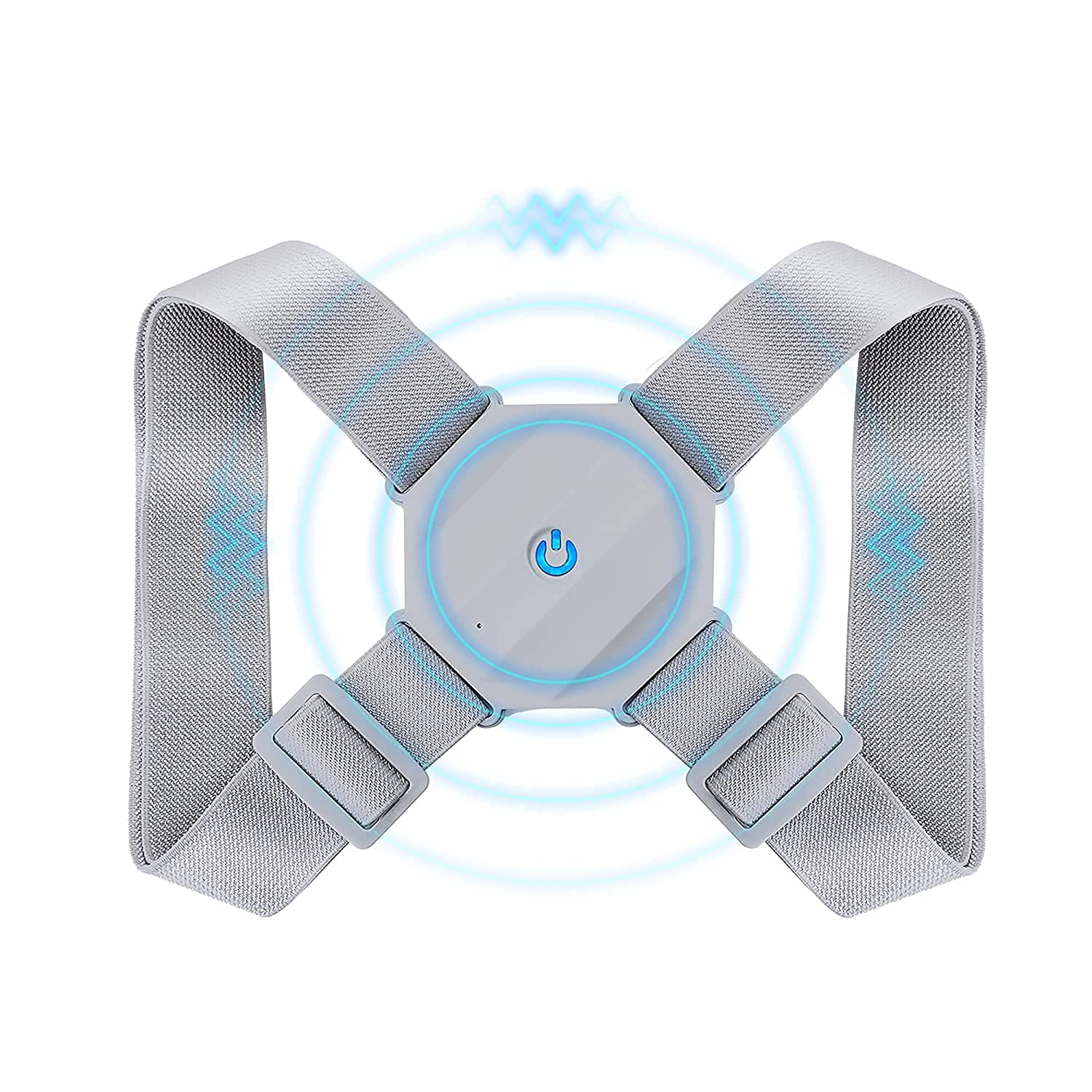 WROPZO Smart Posture Corrector for Women Men Kids - Adjustable Back Straightener with Intelligent Sensor Vibration Reminder, Providing Pain Relief from Neck, Back and Shoulder, Pack Of 1 (Grey)