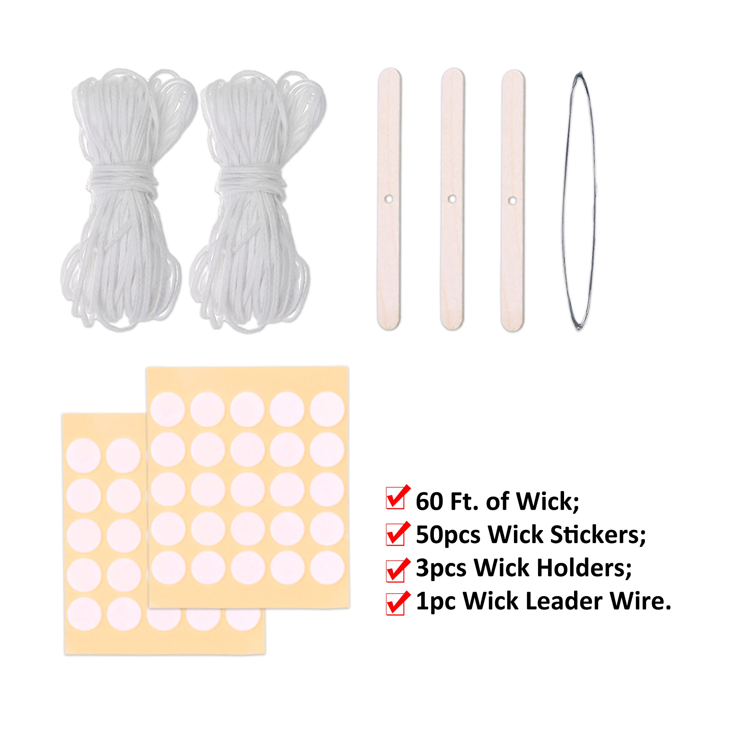 MILIVIXAY 3 szt. foremek do świec w paski – plastikowe formy do świec do produkcji świec – 150 cm knota, 50 szt. naklejek na knoty, 3 szt. uchwytów na knoty i 1 szt. żelazny drut w zestawie jako