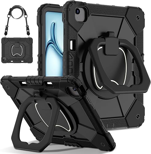 SUPERB. Ergonomic Kickstand Case for iPad Air 13 Inch (M2/M3/M4) (Black)