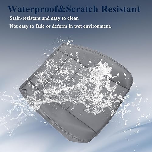 Miniatura 5 de NLQR Fundas de asiento de repuesto para parte inferior del lado del conductor y del pasajero, cuero de microfibra gris pedernal, compatible con Ford