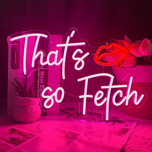 Miniatura 9 de Letrero de neón con texto en inglés That's so Fetch para decoración de pared, decoración de habitación de labios rojos grandes, luz de neón LED,