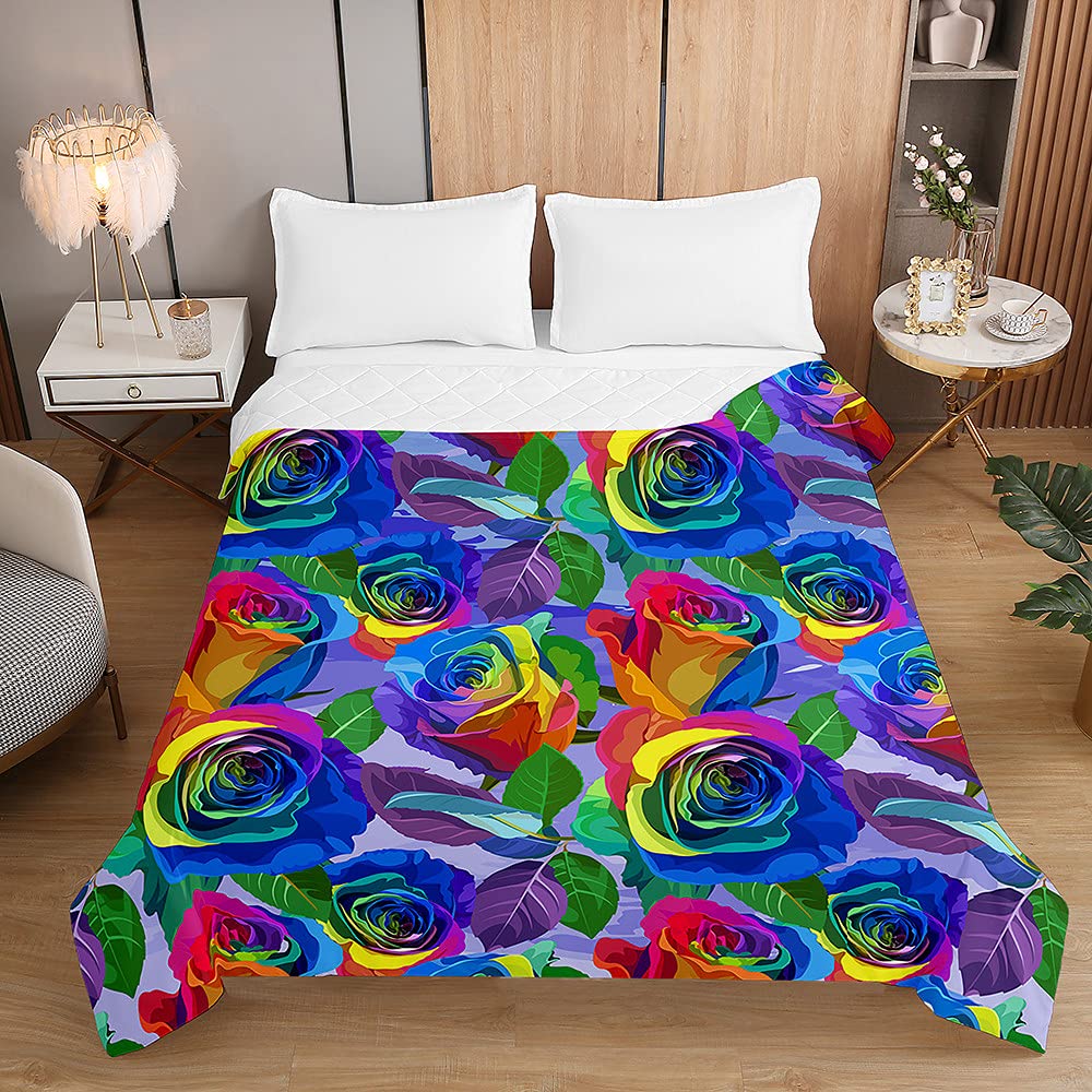 Trapuntino Copriletto Matrimoniale Singolo, Chickw11 3D Rosa Coperta Primaverile Trapunta Estivo Trapuntato Goffrato Coperta Leggera per Camera da Letto (100x150cm,Rosa Gialla