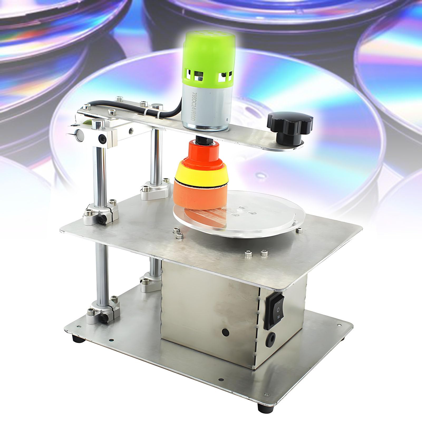 ExoticaBlend Semi-Automatic Disc Polishing Machine, 200W DVD/VCD Grinder, Disc Scratch Repair & Data Recovery Tool, Stainless Steel Chassis