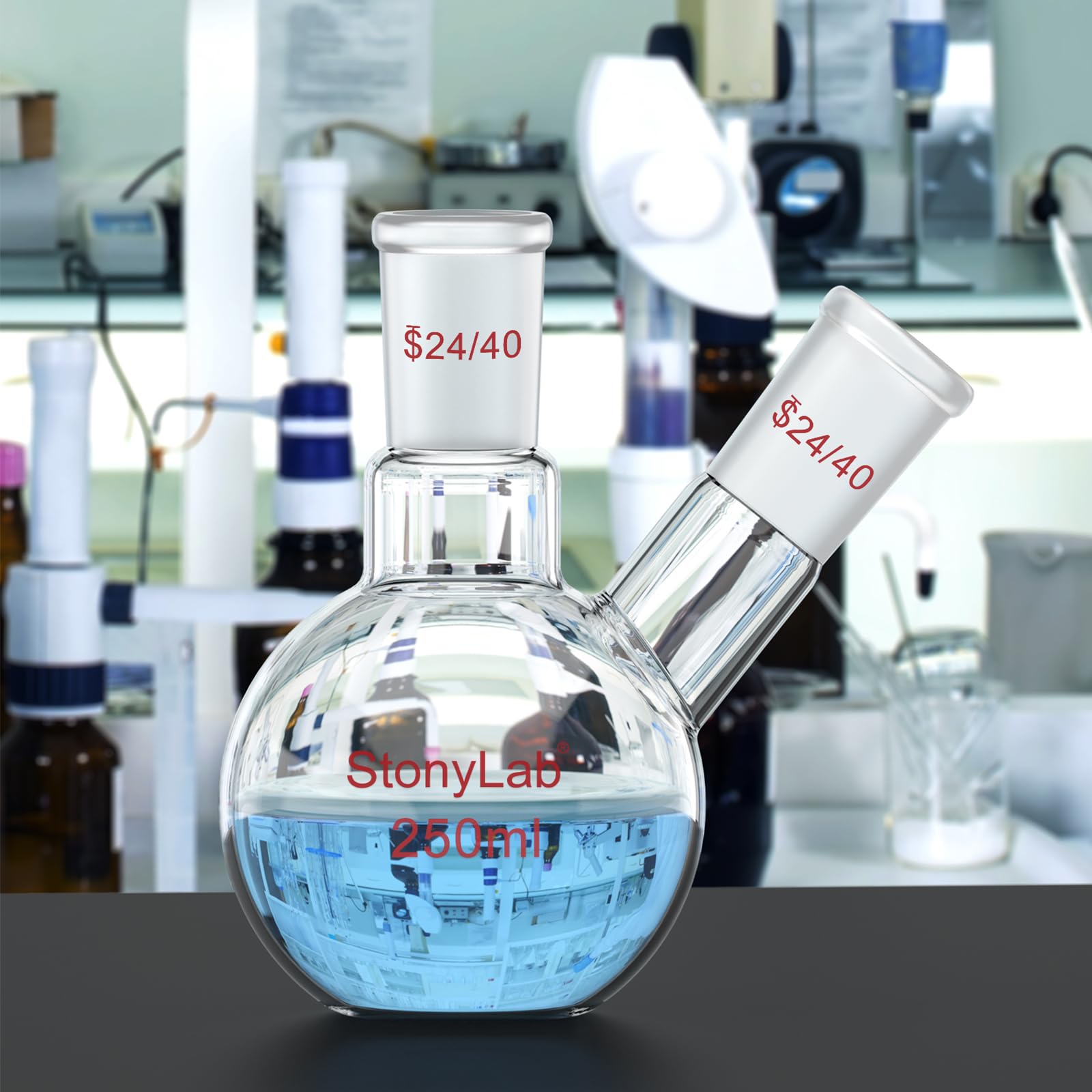 Stonylab Flat Bottom Flask - 250ml Borosilicate Glass -5