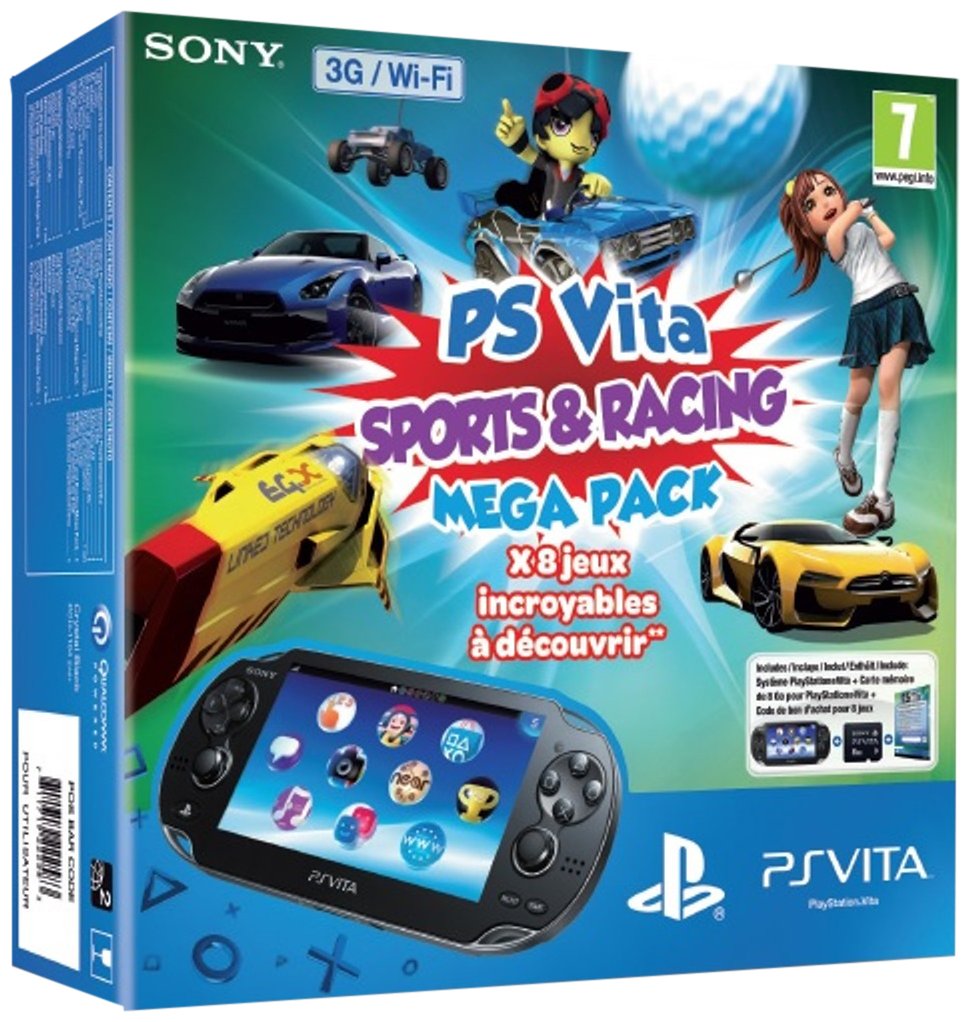 Console Playstation Vita Wifi 3G + Sports & Course (PS Vita) voucher + Carte Mémoire 8 Go