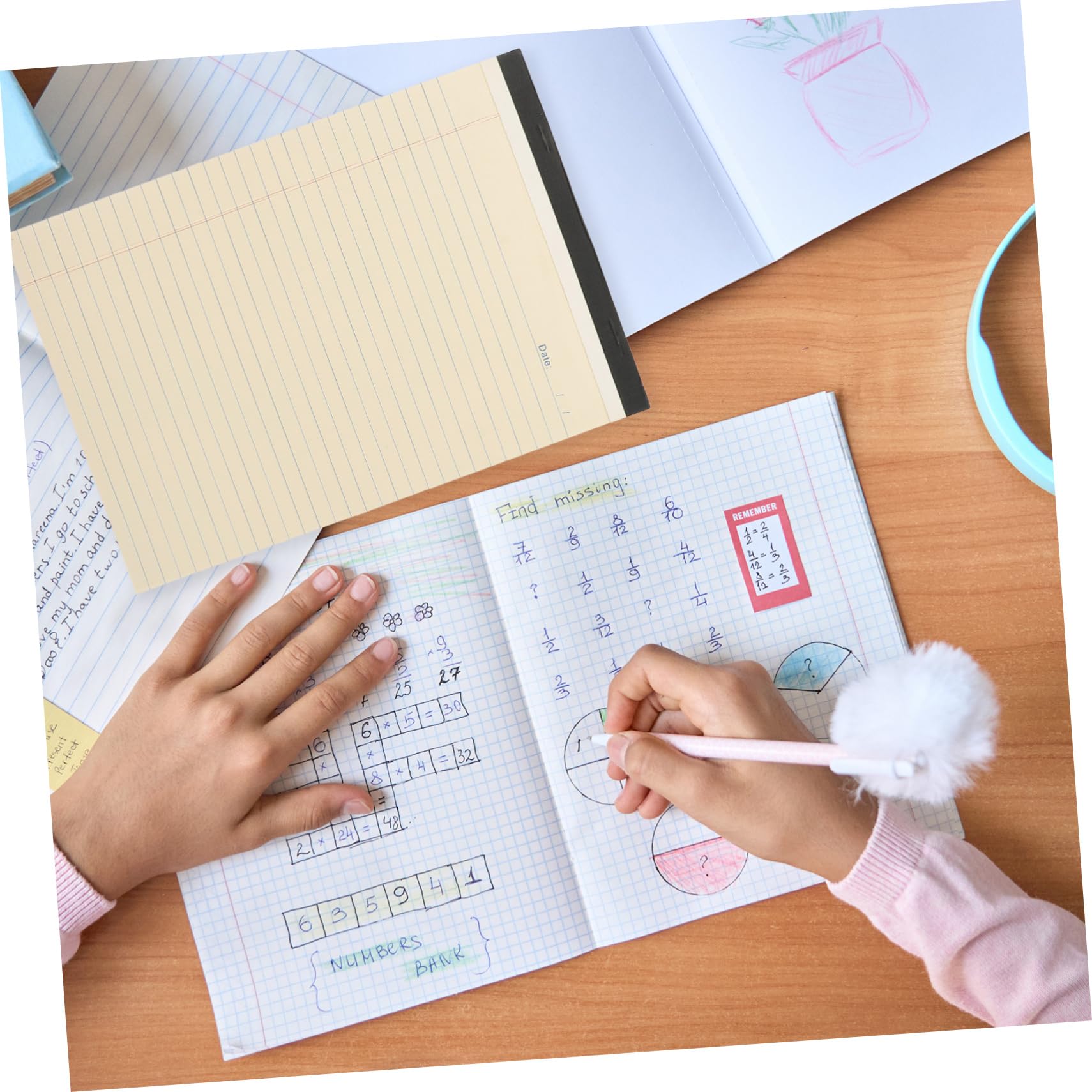 STOBOK Blocco Note A4 Tascabile 4 Pezzi, Quaderno Per Appunti Senza Colla, Carta Strappabile Per Ufficio, Scuola e Uso Domestico, Blocchi Note Multifunzione Per Pianificazione e Promemoria Quotidiani