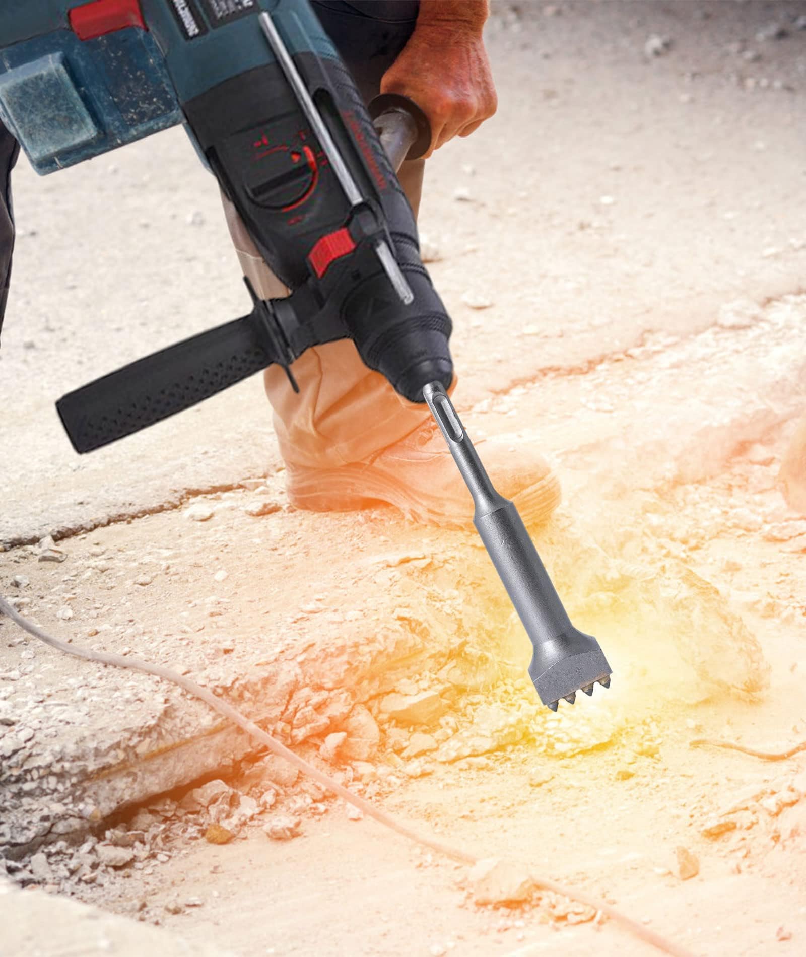 SDS PLUS Elektro-Hammermeißel SDS-Plus-Meißel SDS Bohrer Abbruchbuchsen-Werkzeug-Bit, rundschaft 16 zähne Elektrischer Blumen-Hammerbohrer für Wand/Steinplatten/Brücken (A)