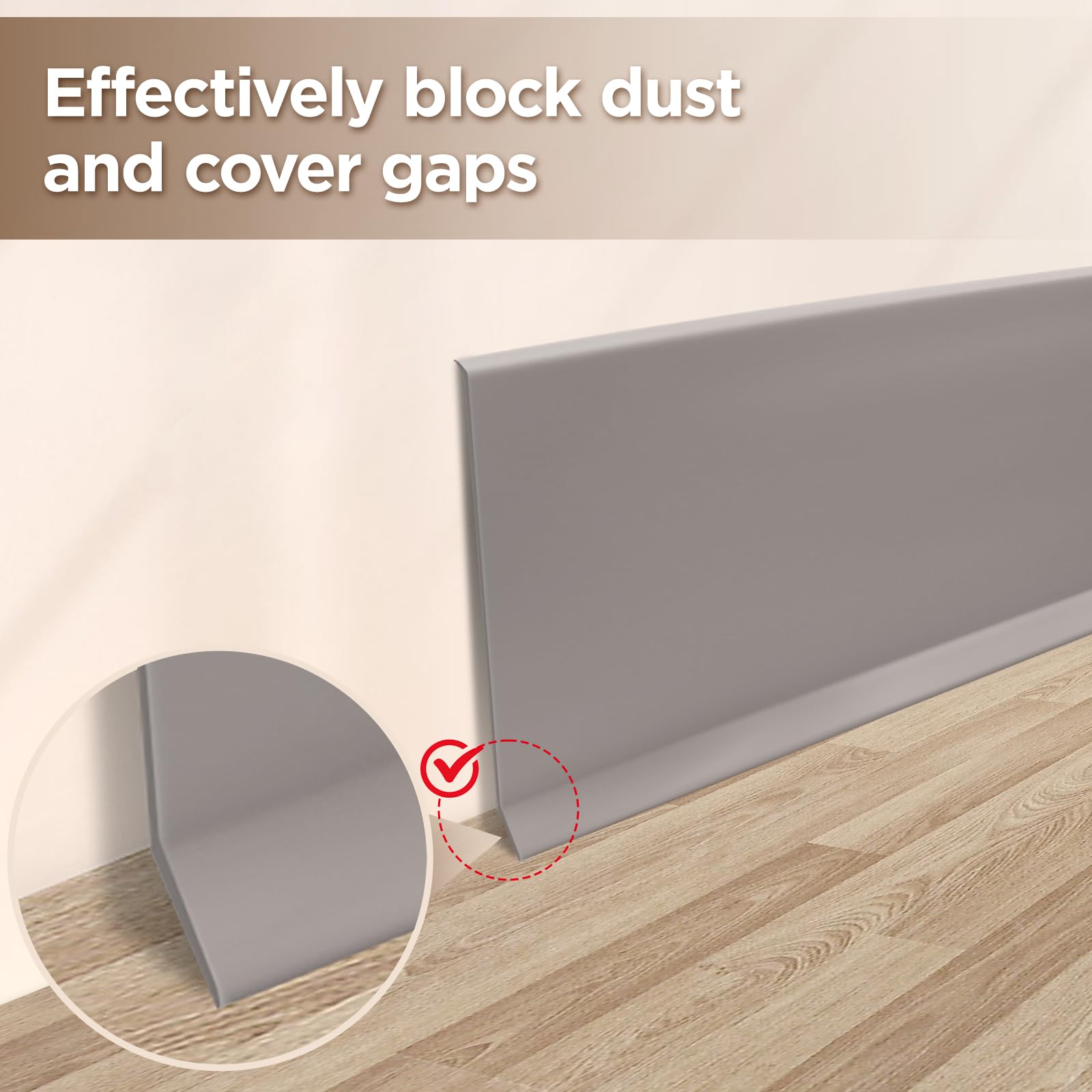 Rodapié autoadhesivo de vinilo, 20 m, zócalo flexible de 10 cm de ancho, moldura de pared para base de suelo y pared