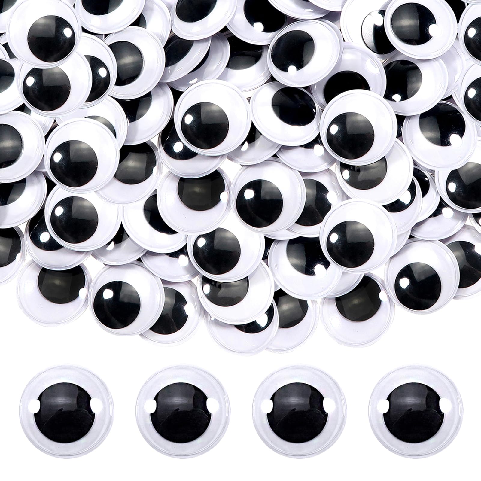 TOAOB 150pcs 30mm Large Googly Eyes Self Adhesive Wiggle Eyes for Craft