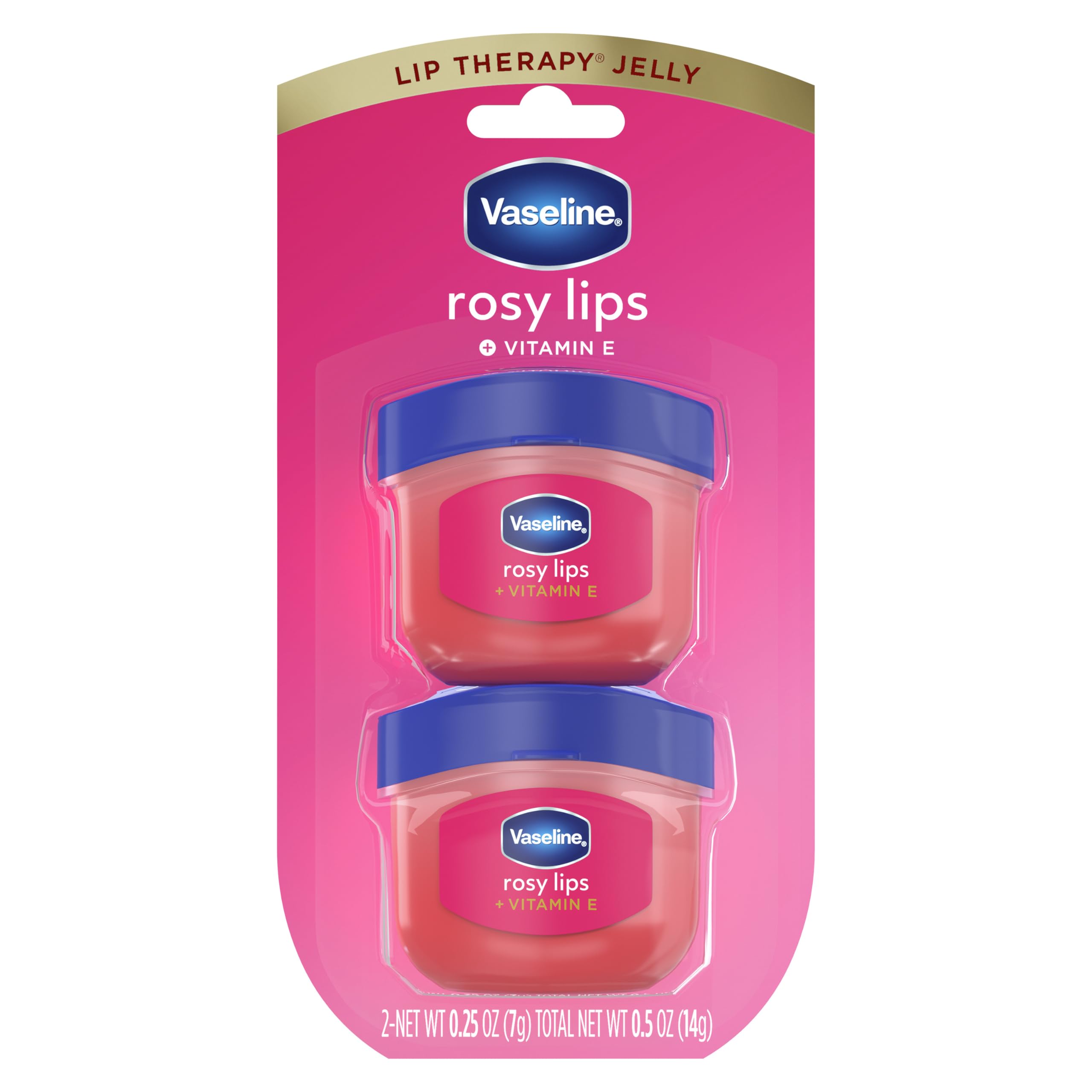 Vaseline Lip Therapy 2 ct Rosy Lips Mini For Dry Chapped Lips Moisturizing Tinted Lip Balm 0 5