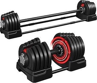 Yaheetech Adjustable Dumbbell Set – 18KG/24KG/40KG, Free Weights for Men/Women, Home Gym Strength Training Equipment