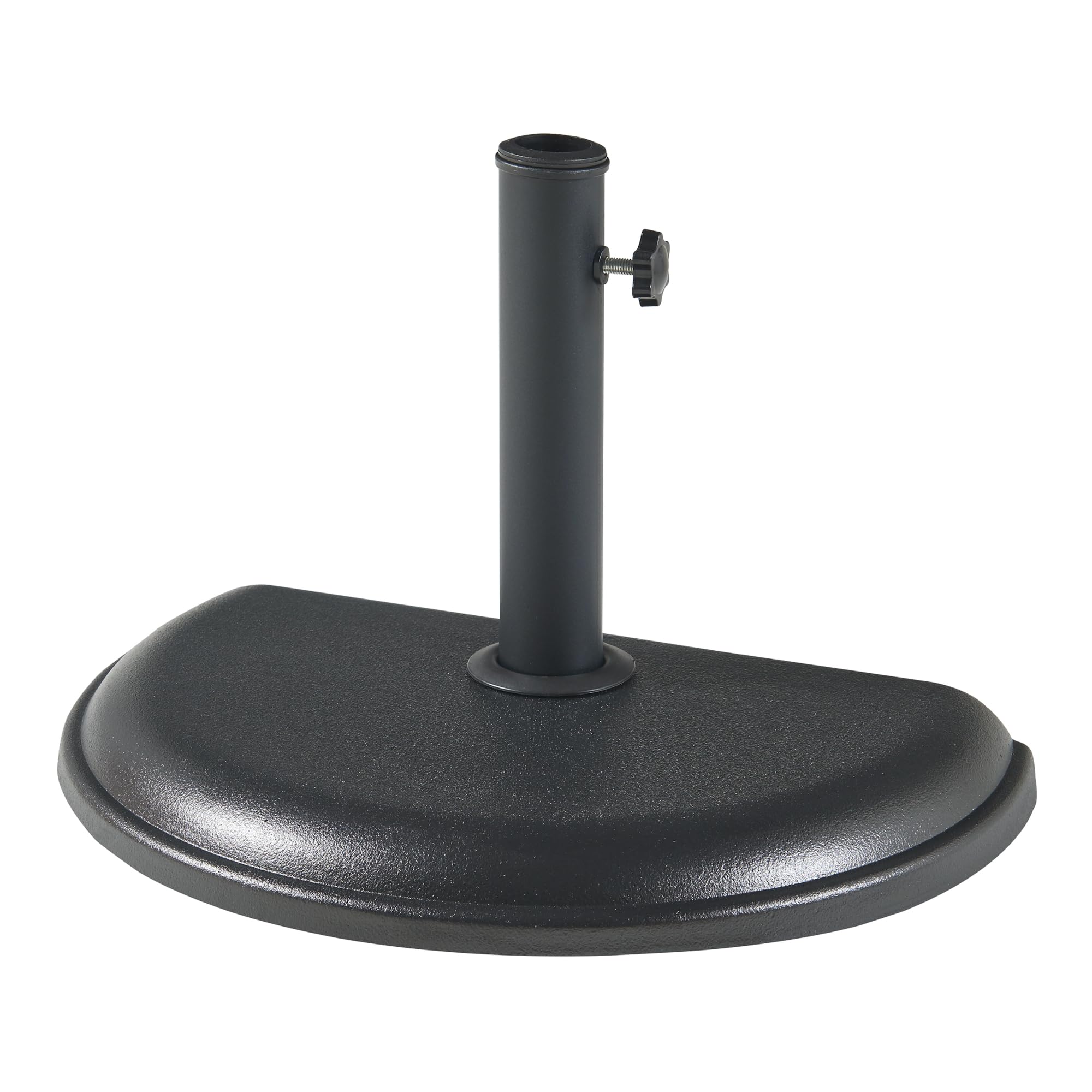 casa.pro stojak na parasole Bisenti stojak na parasol betonowy stojak na parasole Ø 33/37/41/48 mm 45 x 29 x 4,5 cm półokrągły wraz z adapterami czarny