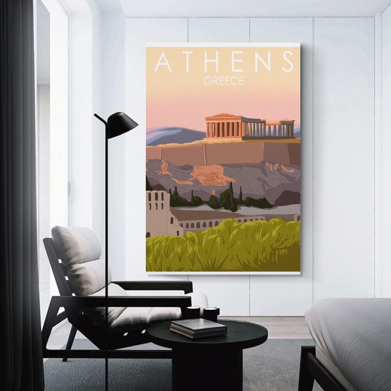 Junmoney Athens(6) Home Decor Wall Art 20x30inch(50x75cm), for Home, Office, Studio Or Guest Room, Canvas Wall Art That Fits Changing Layouts