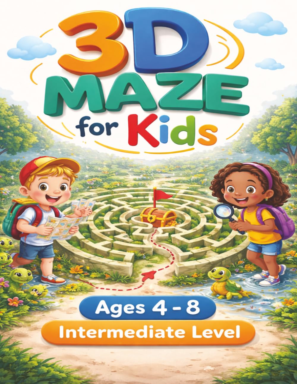 3D Mazes for Kids: Maze Activity Book for Ages 4 – 8 (Puzzle Books for Kids) Intermediate Level 120 Round 3D Mazes
