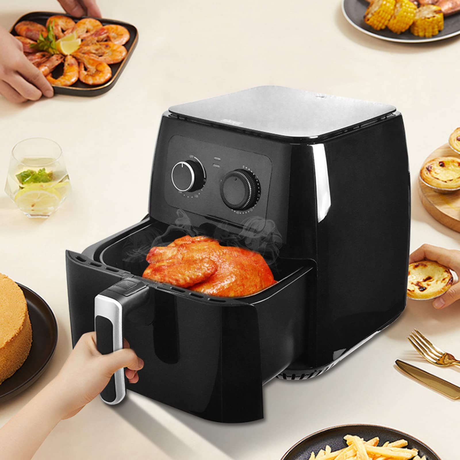 Amazon.co.jp: エアフライヤー1700Wハイパワー6L自動家庭用多