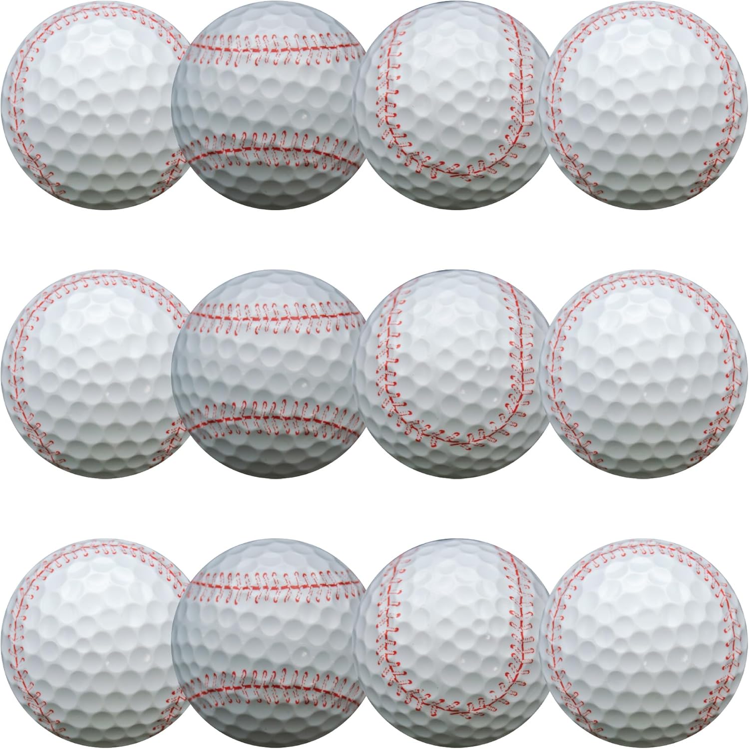 GBM Baseball Novelty Golf Balls – Baseball Golf Balls Design for Players, Coaches, Sports Fans, Tournaments, League Play and Golfers Gifts, 12 Pack