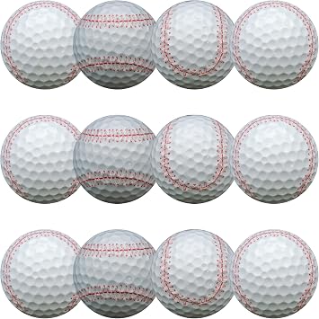 GBM Baseball Novelty Golf Balls Baseball Golf Balls Design for Players, Coaches, Sports Fans, Tournaments, League Play and Golfers Gifts, 12 Pack